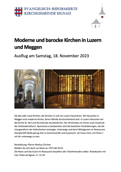 Kirchenbaureise Luzern und Meggen