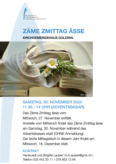 Zäme Zmittag Nov 24