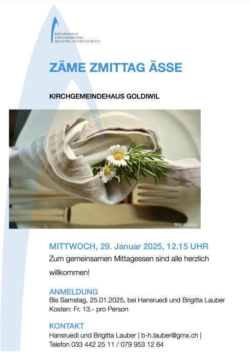 Zäme Zmittag ässe Jan 25